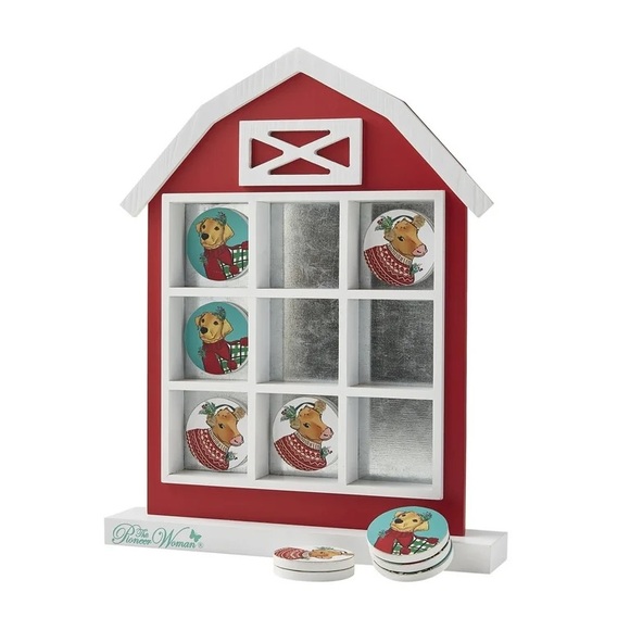♥️ New The Pioneer Woman Holiday Barn MDF Tic-Tac-Toe Game - Picture 5 of 9